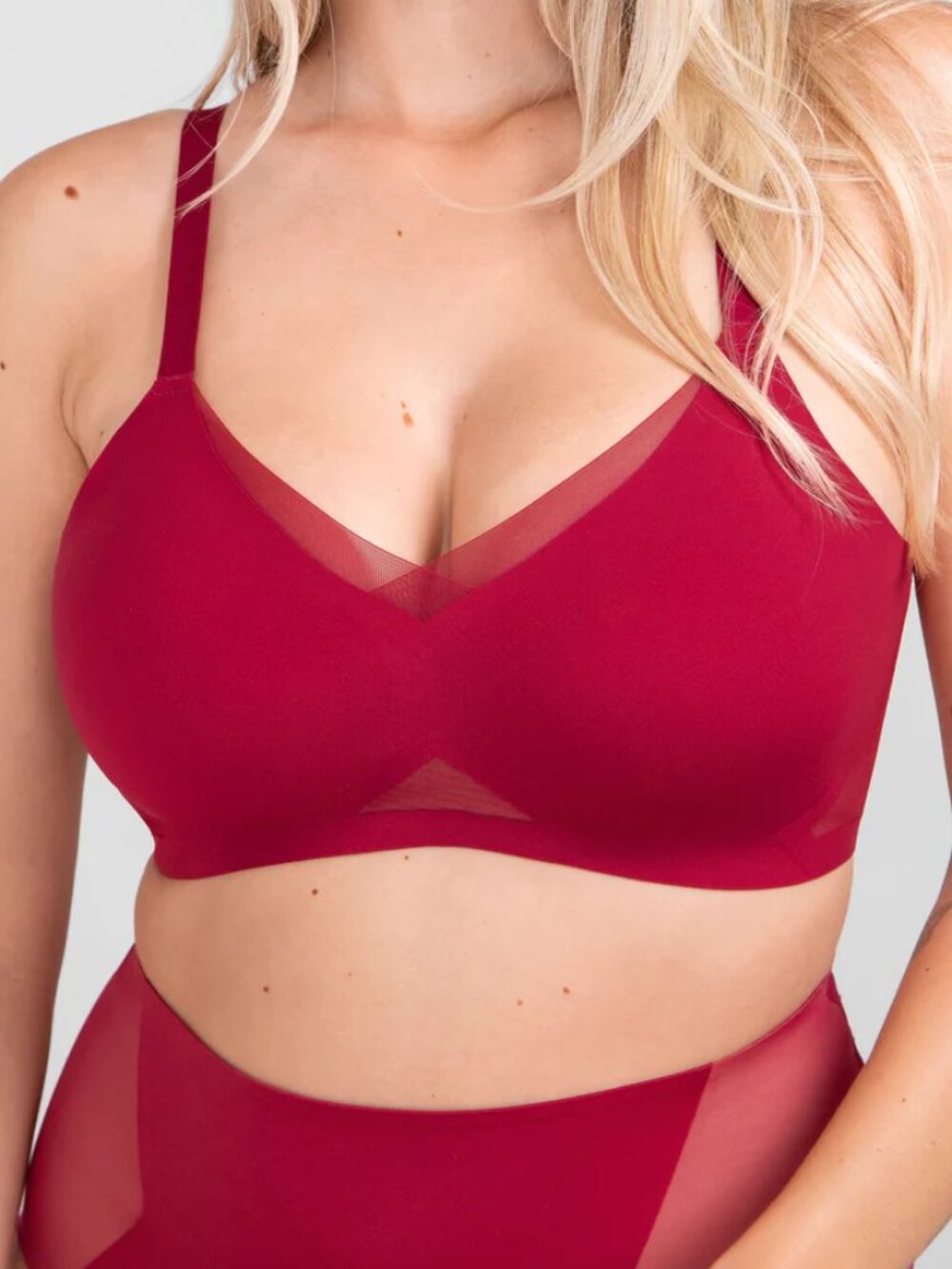 Honeylove CrossOver Wire Free Bra Convertible Comfort 34 B/C Ruby NWT